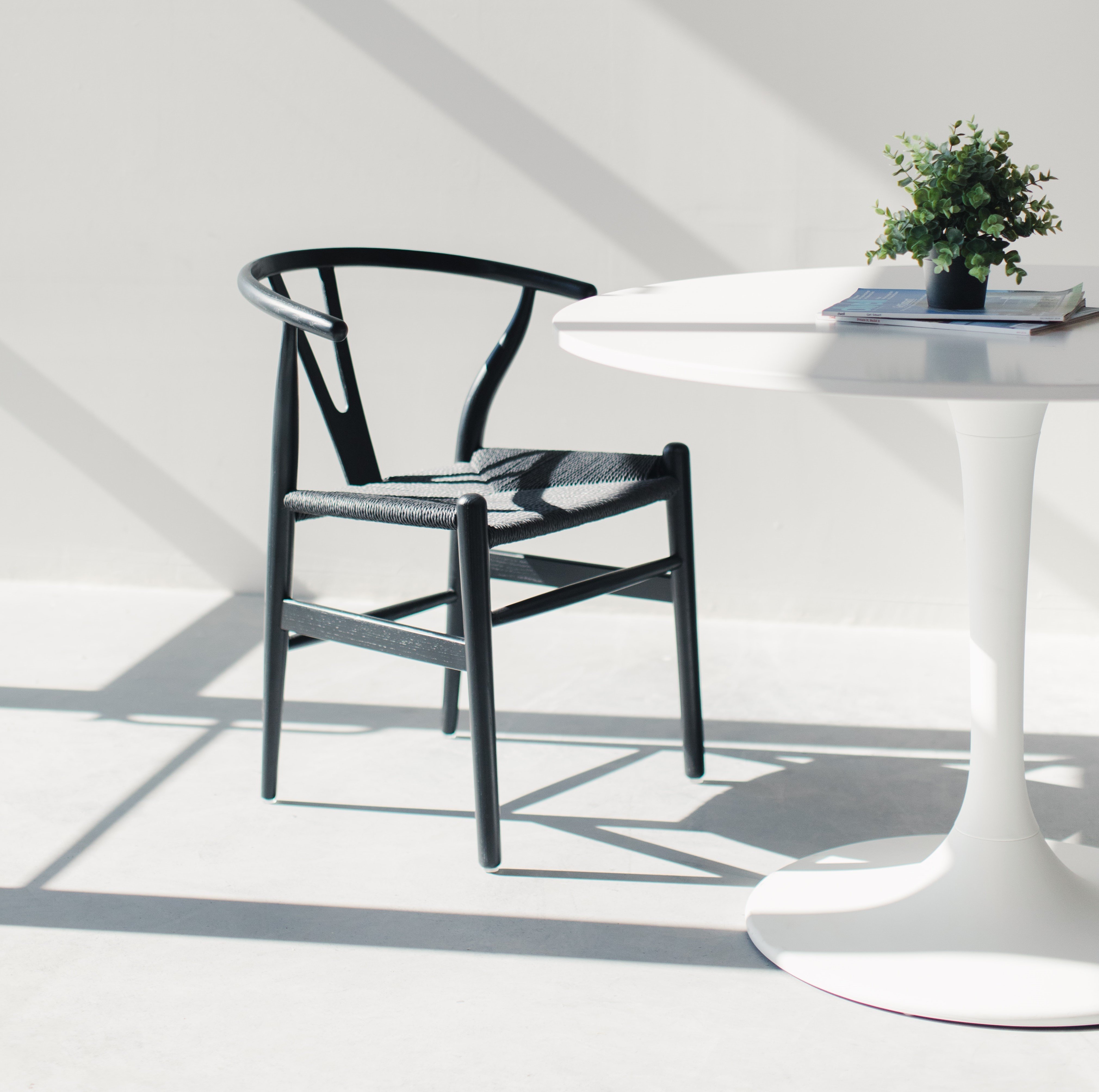 Paper cord chairs and wicker chairs