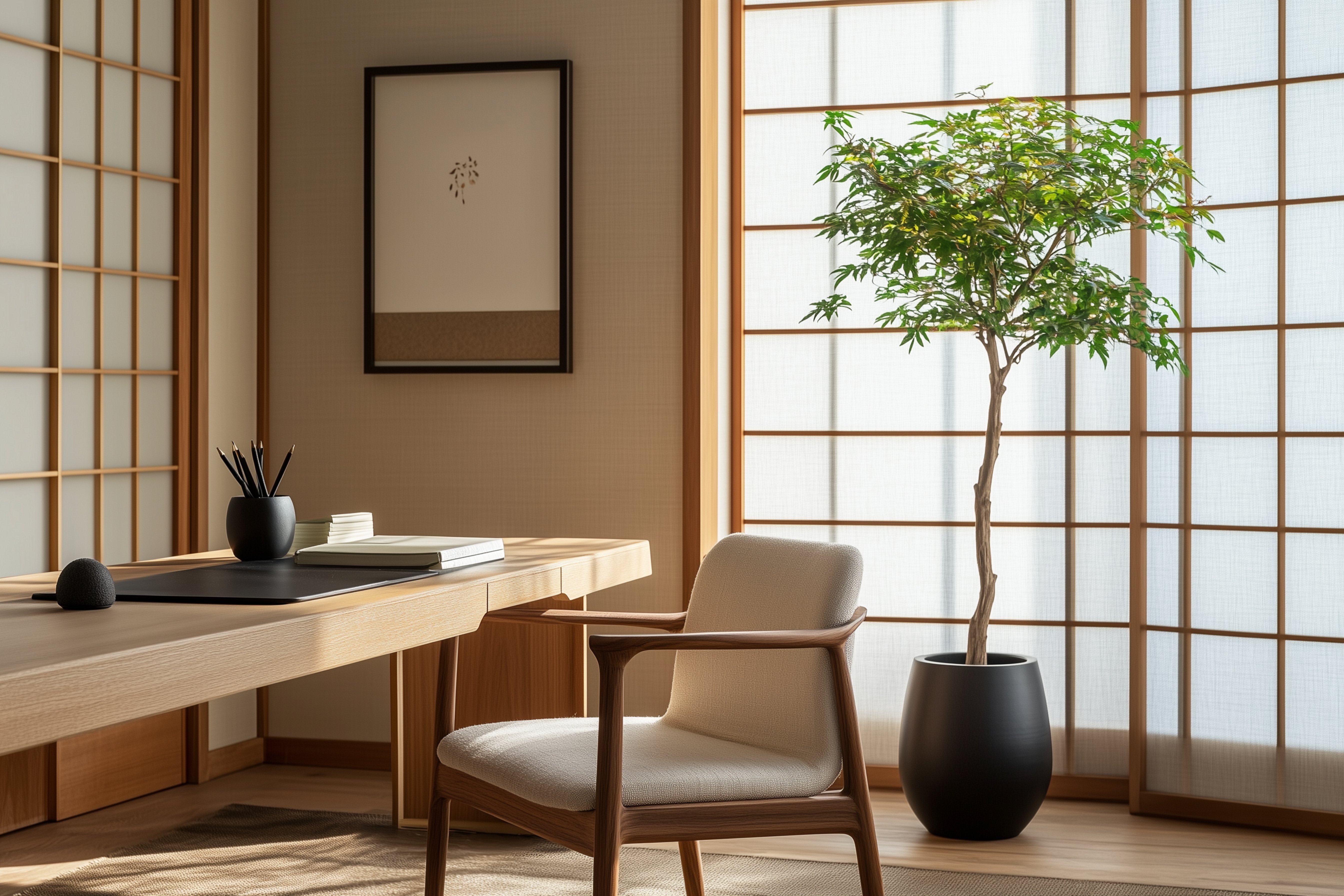 The Core Elements of a Japandi Study Room