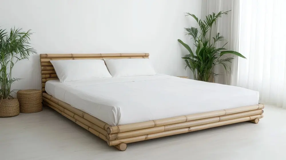 Japandi Bamboo Bed Frame サイズ調整.webp