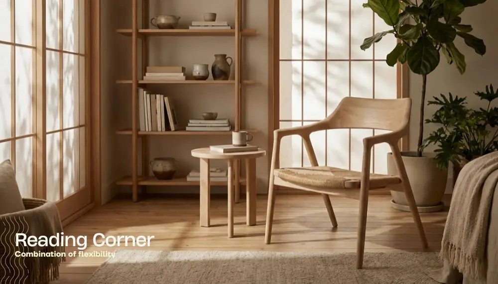 Japandi Side Table for Reading Corner.webp