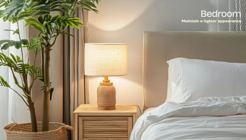 Japandi Side Table in Bedroom.webp