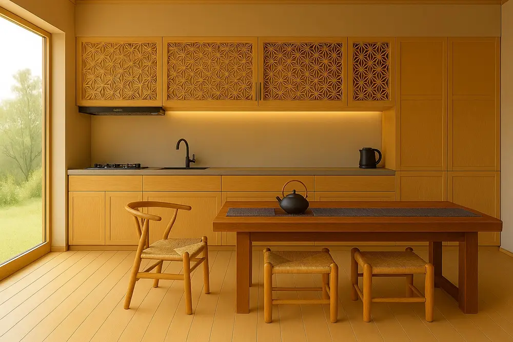 Kitchen Cabinets with Shoji and Lattice Motifs サイズ調整.webp