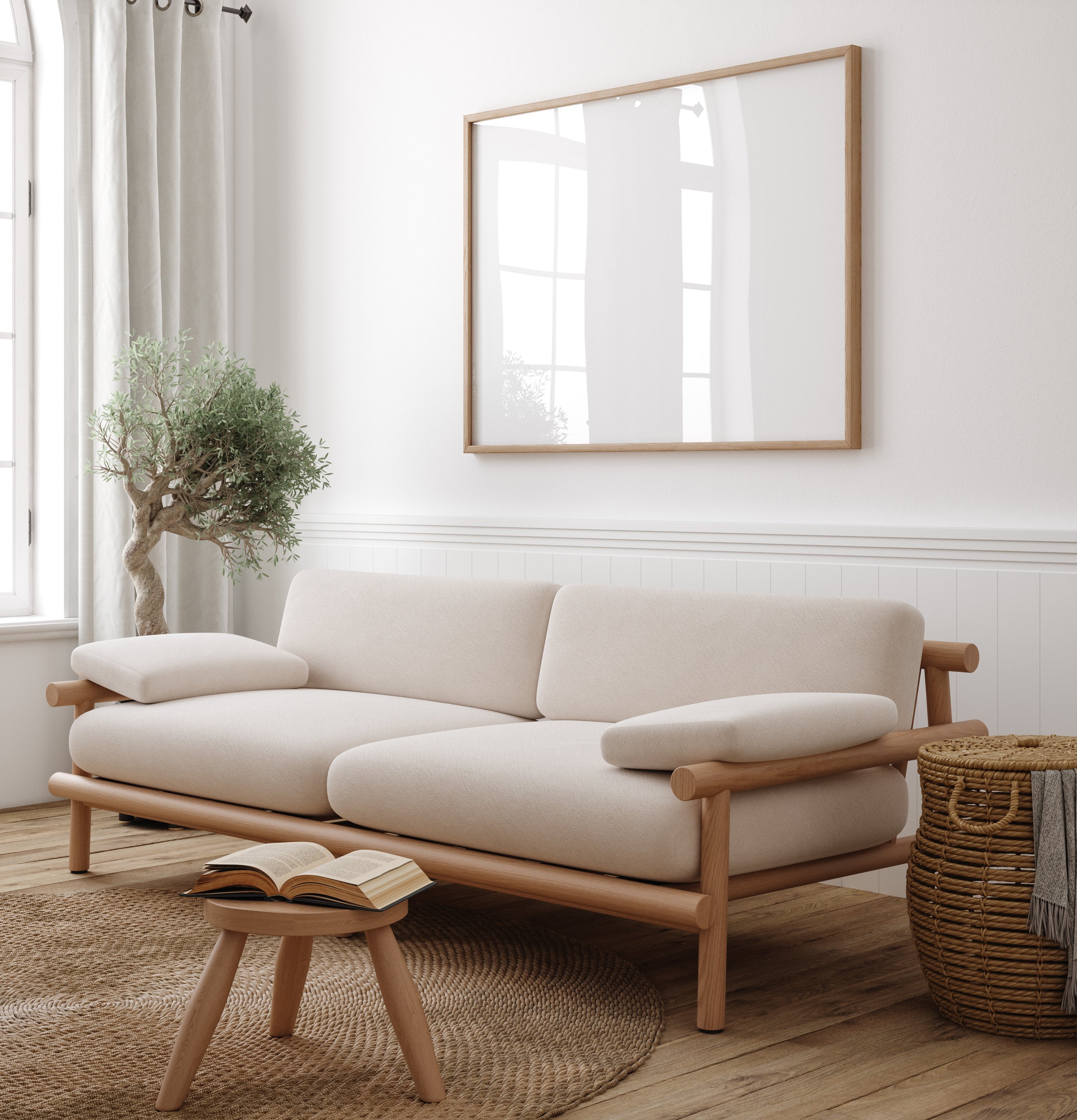 Wood and cotton Japandi sofa.jpeg
